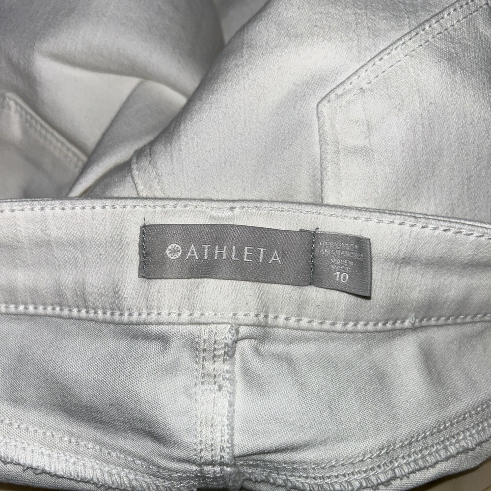 Athleta Sculptek Ultra Skinny High Rise Denim Jeans White Womens 10 - Picture 3 of 7